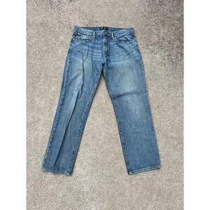GAP‎ Pants Men Size 33 X 30 Medium Wash Relaxed Straight Denim Blue Jeans Casual